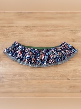Rebecca Virtue floral bandeau off shoulder bikini top size medium